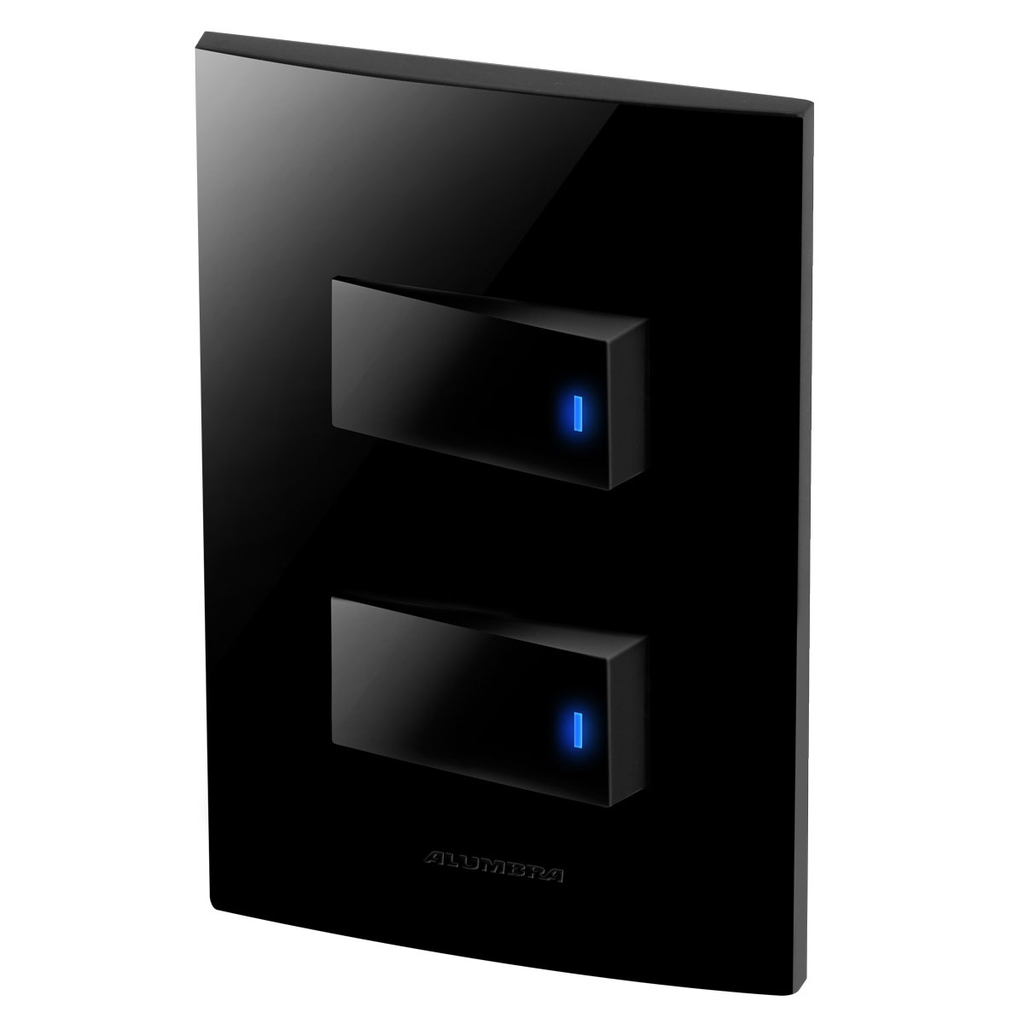 Conjunto 2 Interruptores Led - Inova Black Piano - Blp32