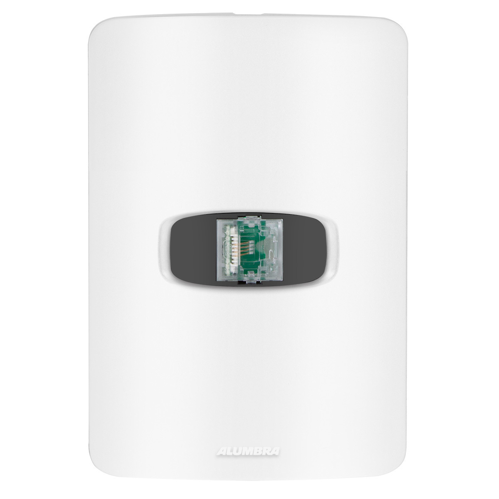Conjunto 1 Tomada Telefone Rj11 - Alumbra Gracia Branco / Preto - Gbp031