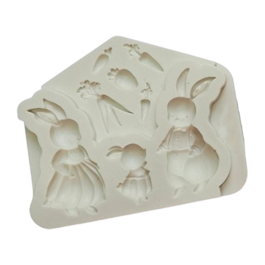 Molde De Silicone 51 Pascoa Casal De Coelhos 6x3cm Mazulli