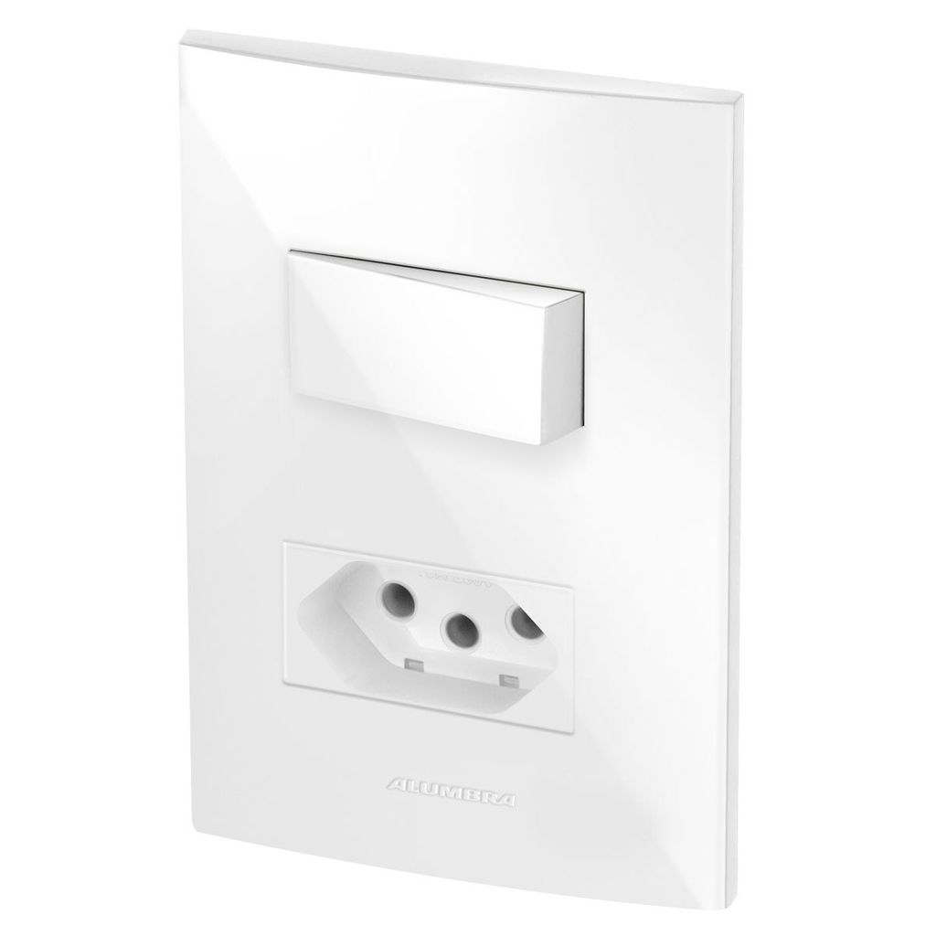 Conjunto 1 Interruptor Simples + 1 Tomada 20a - Alumbra Inova Pro - 85050