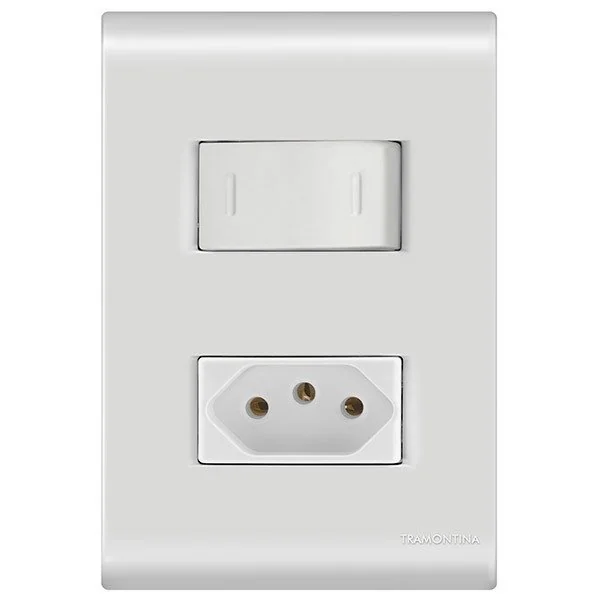 Conjunto 1 Interruptor Paralelo + 1 Tomada 10a - Tramontina Liz - 57170050