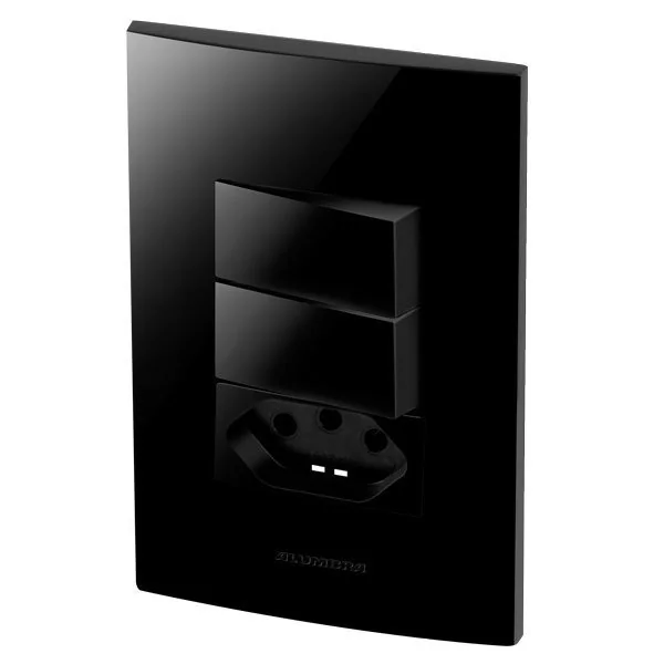 Conjunto 1 Simples + 1 Paralelo + 1 Tomada 10a - Inova Black Piano - Blp16