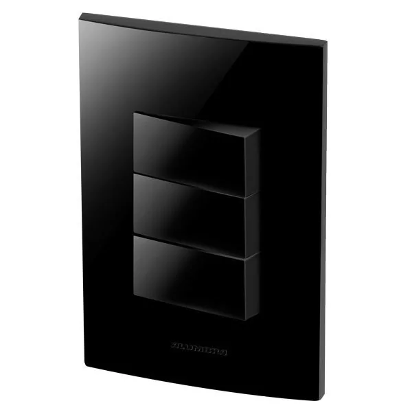 Conjunto 3 Interruptores Paralelos - Inova Black Piano - Blp21