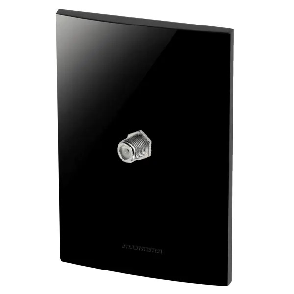 Conjunto 1 Tomada Tv Cabo Coaxial - Inova Black Piano - Blp26