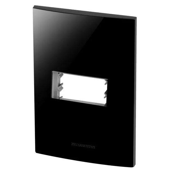 Placa 1 Módulo + Suporte 4x2 - Inova Black Piano - 85526