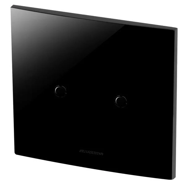Placa Cega / 2 Pré Corte Saída De Fio + Suporte 4x4 - Inova Black Piano - 85533