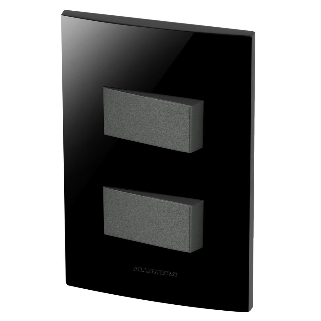 Conjunto 2 Interruptores Simples - Inova Black / Grafite - Bpg07