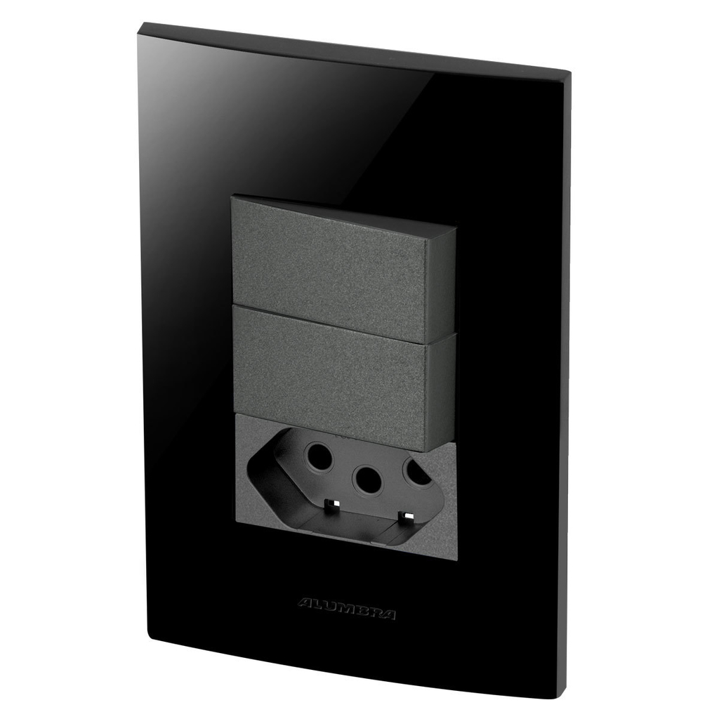 Conjunto 1 Simples + 1 Paralelo + 1 Tomada 10a - Inova Black / Grafite - Bpg16