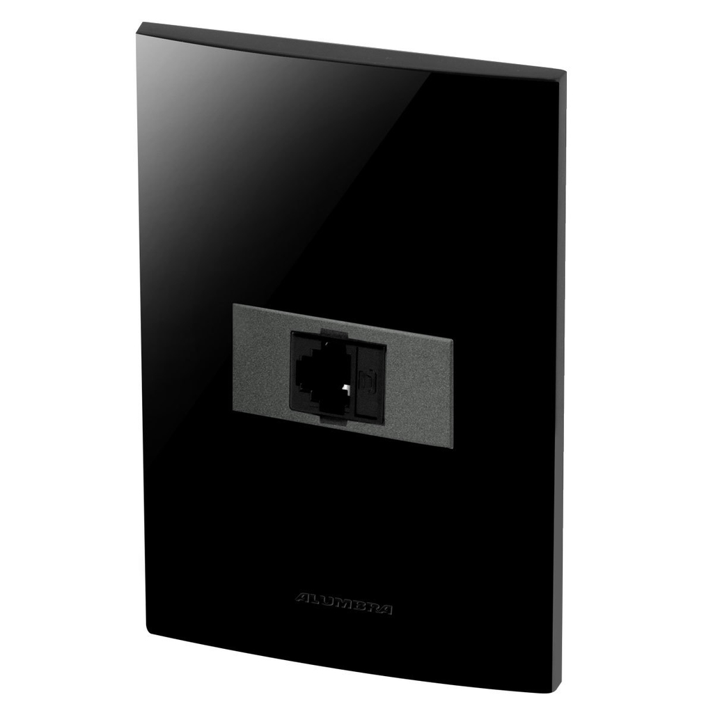 Conjunto 1 Tomada Telefone Rj11 - Inova Black / Grafite - Bpg24
