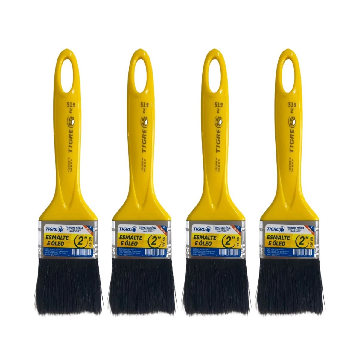 Kit 4 Trincha Pincel P/ Pintura Tinta Esmalte Óleo 2 Tigre