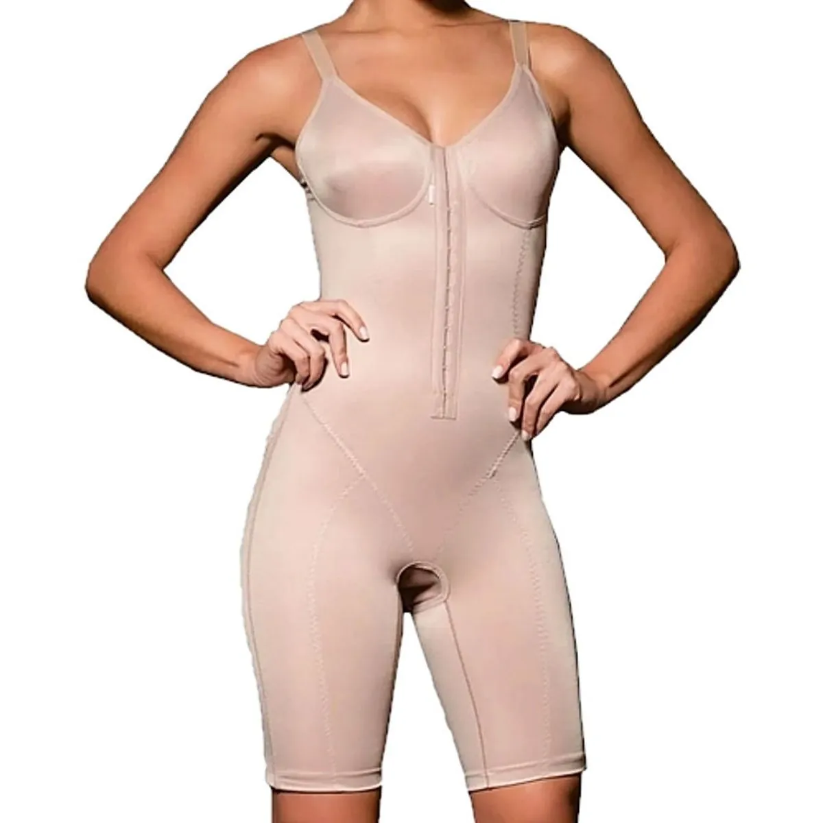 Modelador Feminino Com Abertura Frontal - Cinta Moderna - 431 - Chocolate - Tam 38