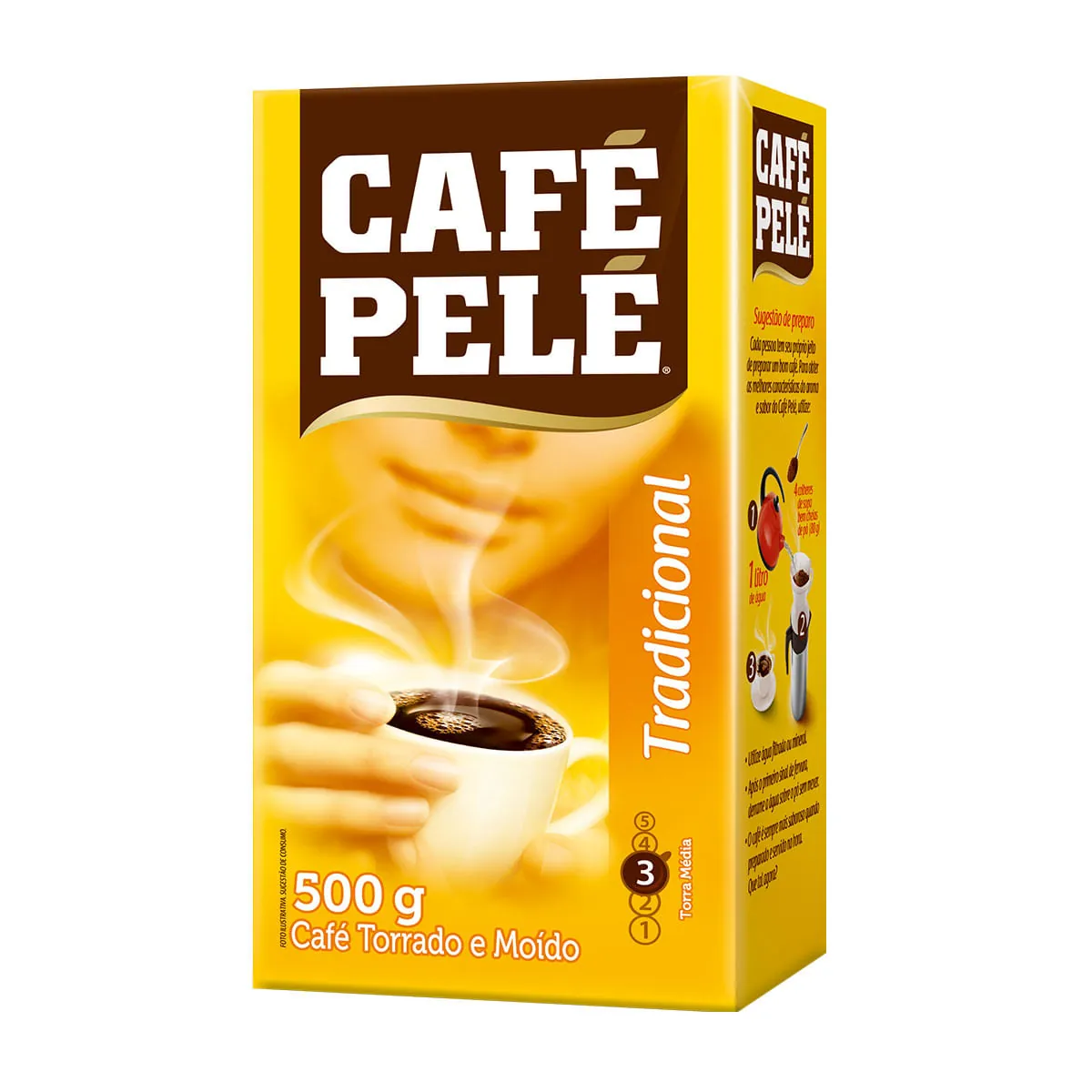 Café Torrado E Moído A Vácuo Tradicional Café Pelé Pacote 500g