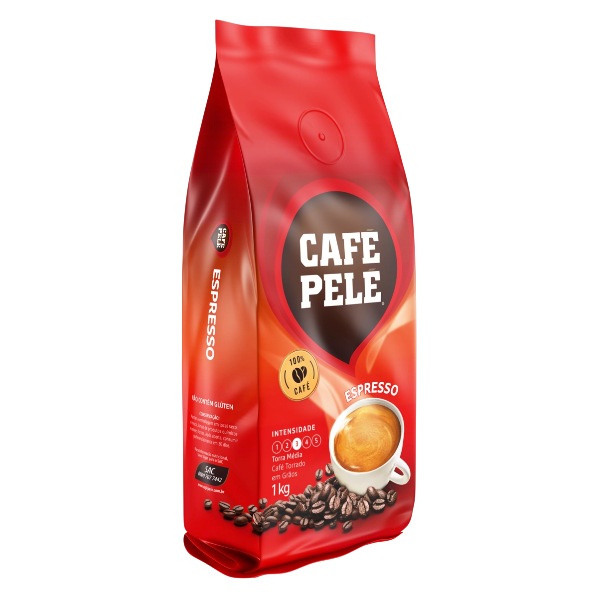 Café Torrado Em Grãos Espresso Café Pelé Pacote 1kg