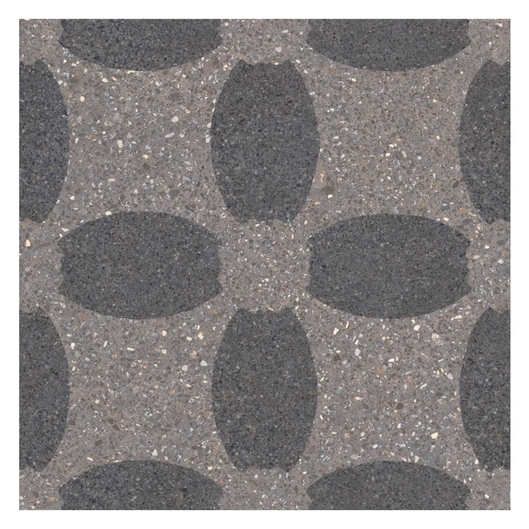 Revestimento de Parede Interno Pedra Acetinado 20x20cm Borda Arredondada Samba Rock Bouquet Graphite Portobello