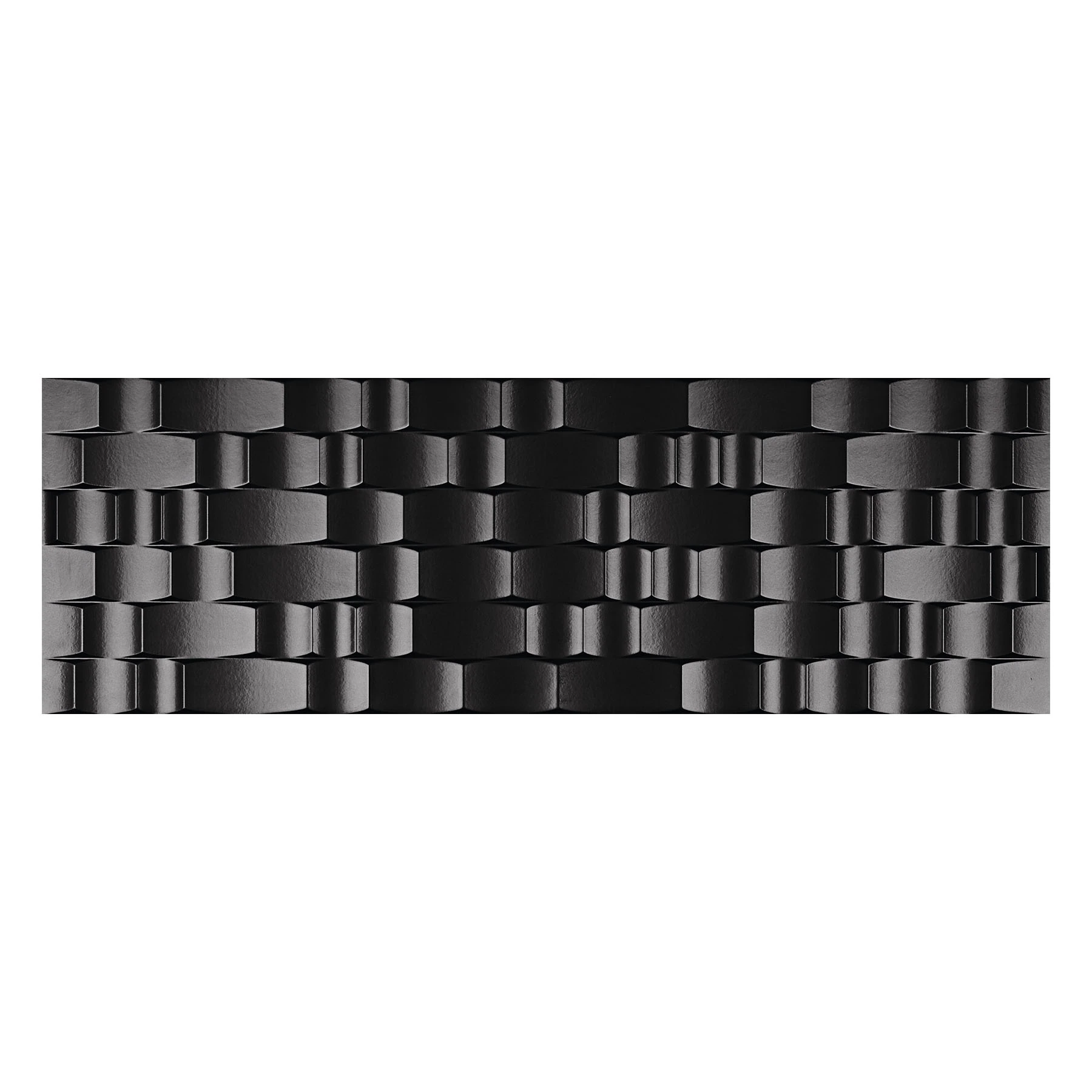 Revestimento de Parede Interno Relevo Acetinado 30x90cm Borda Reta Black Parkour Portobello