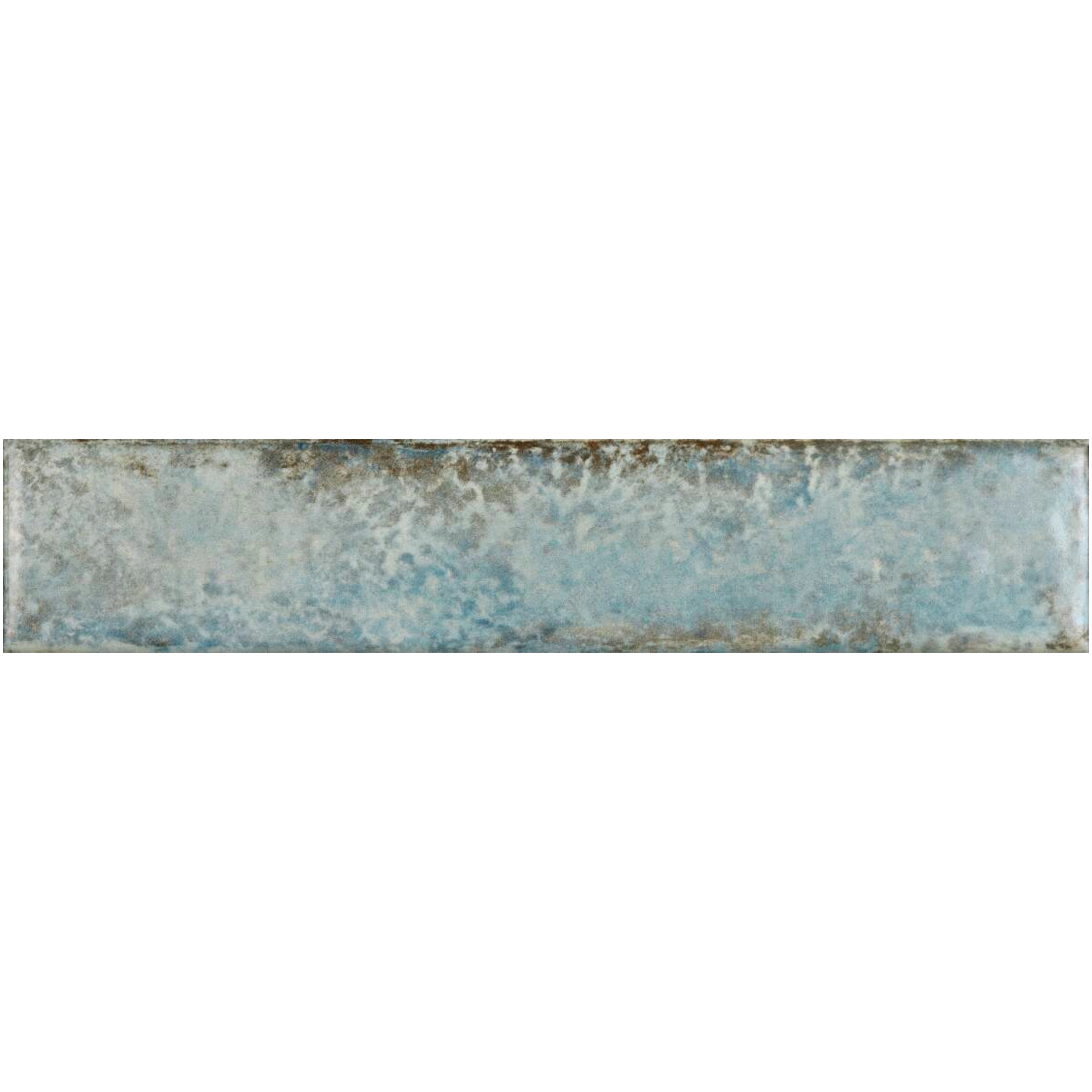 Revestimento Externo de Cerâmica Esmaltado Organic Borda Arredondada Bold Azul 05x25cm Portobello