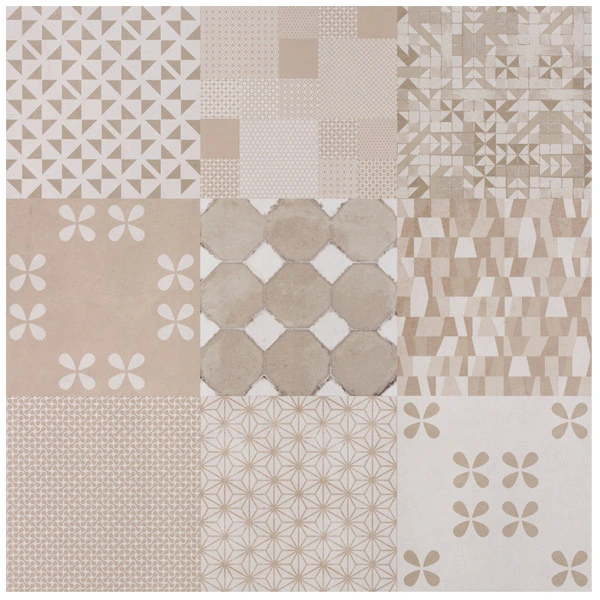 Porcelanato Esmaltado Interno Borda Reta 60x60cm modelo Village Mix Nude Portobello