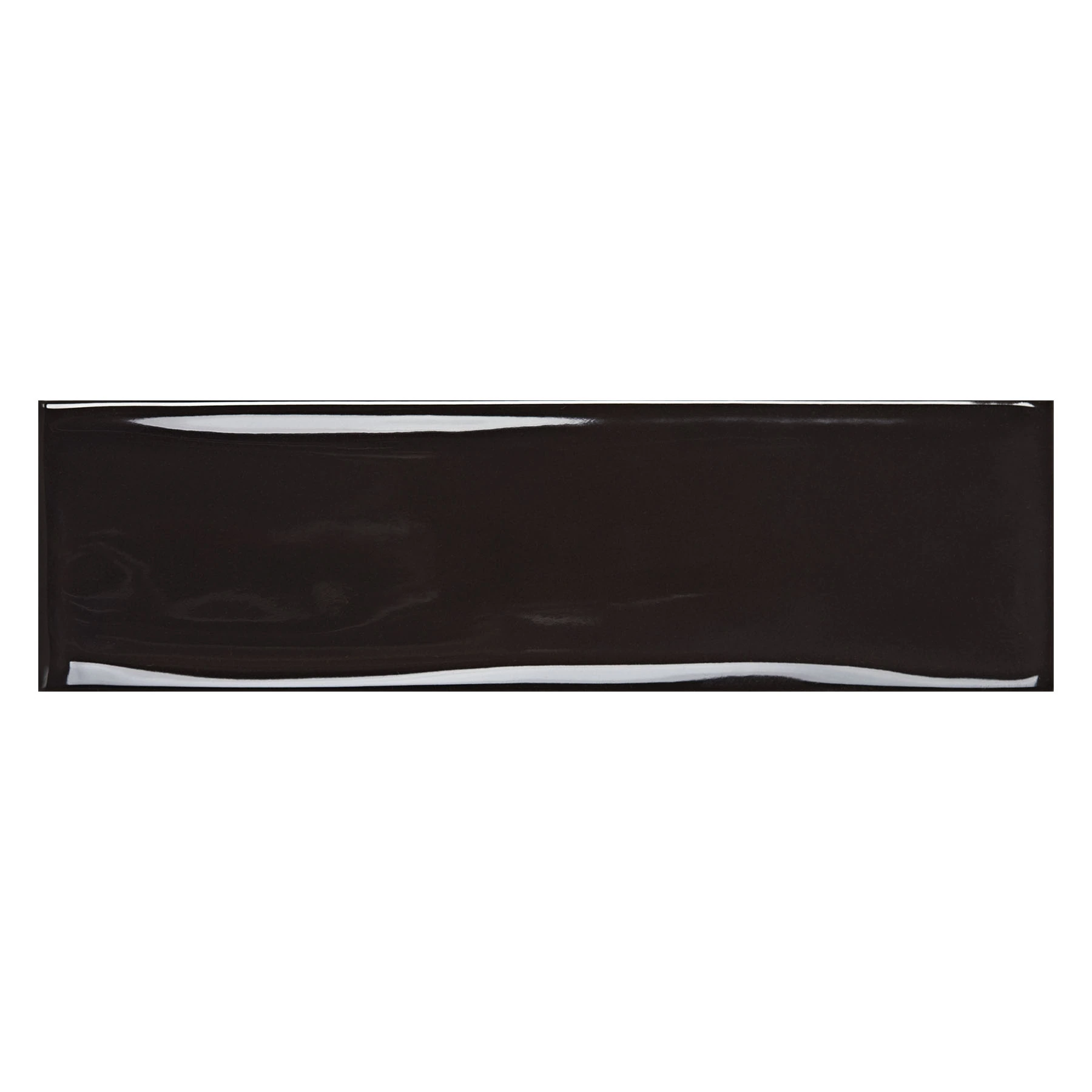 Revestimento de Parede Interno Monocolor Brilhante 7x24cm Borda Arredondada Vivant Noir Portobello