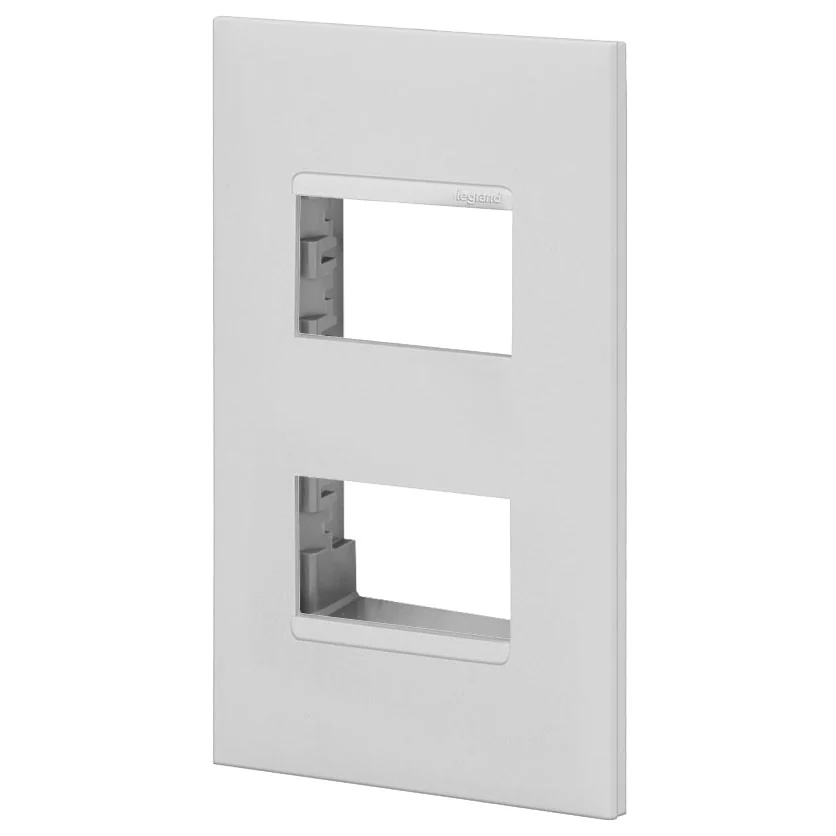 Placa 2 Módulos + Suporte 4x2 - Branco - Pial Plus +