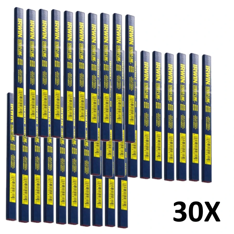 Kit 30 Lápis Carpinteiro E Marceneiro P/ Marcações Irwin