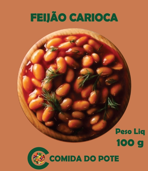 Feijão Carioca Cozido Preparado Com Ingredientes Orgânicos