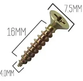 100 Un Parafuso Chipboard Phillips Madeira 4,0x16 Mm 4.0x16