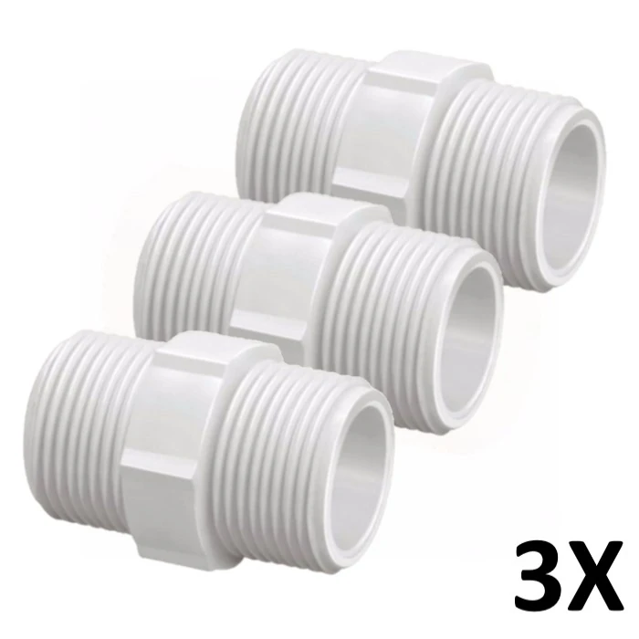 Kit 3 Niple/nipel Pvc Roscável 1.1/2" Branca (50mm) Tigre