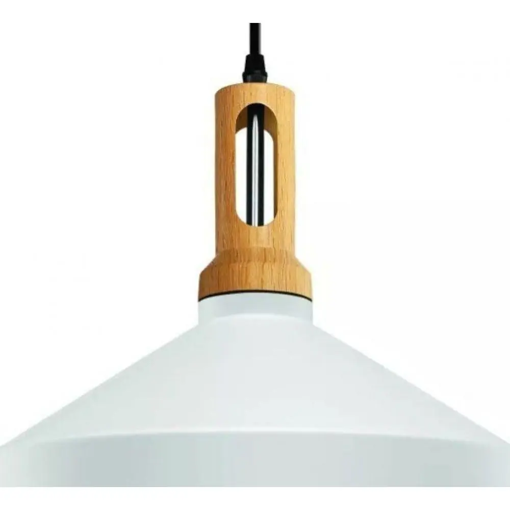 Pendente Gold 1 Lâmp 33cm Branco E Dourado Madeira Bivolt