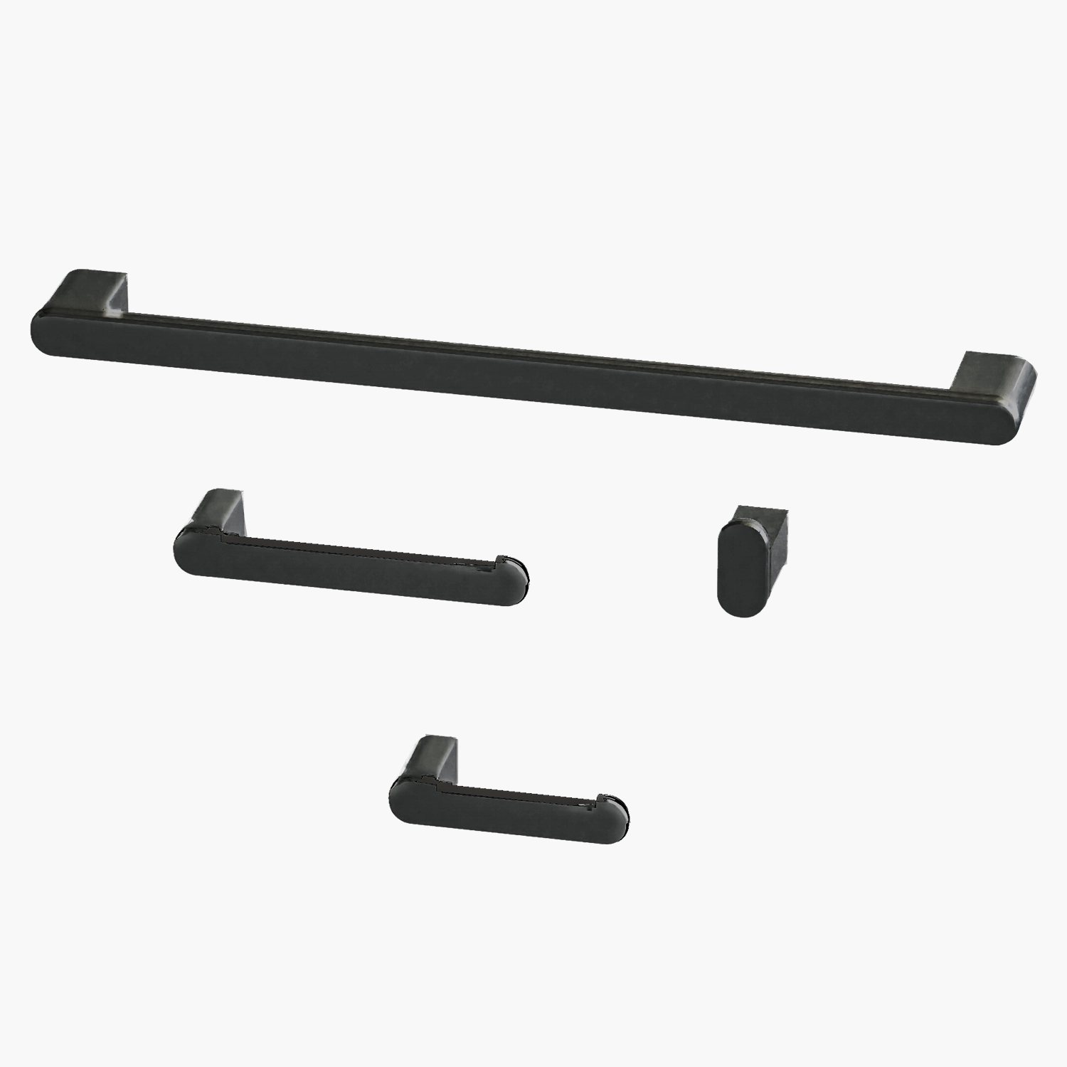 Ac-rd-sg-b - Acessorios De Banheiro- Kit Completo Em Metal - Round Preto Fosco