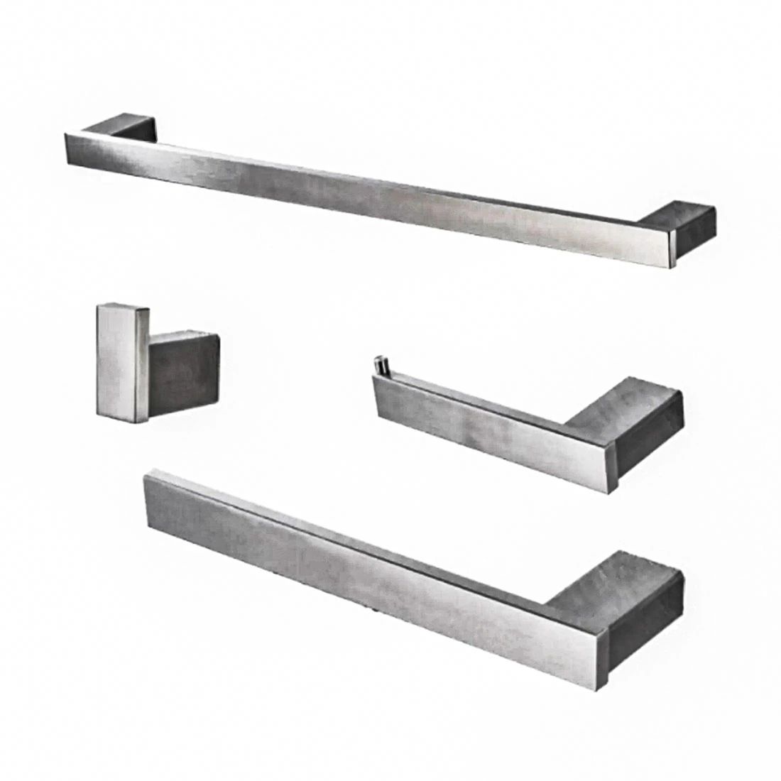 Ac-sq-sg-e - Acessorios De Banheiro- Kit Completo Em Metal - Square Inox Escovado
