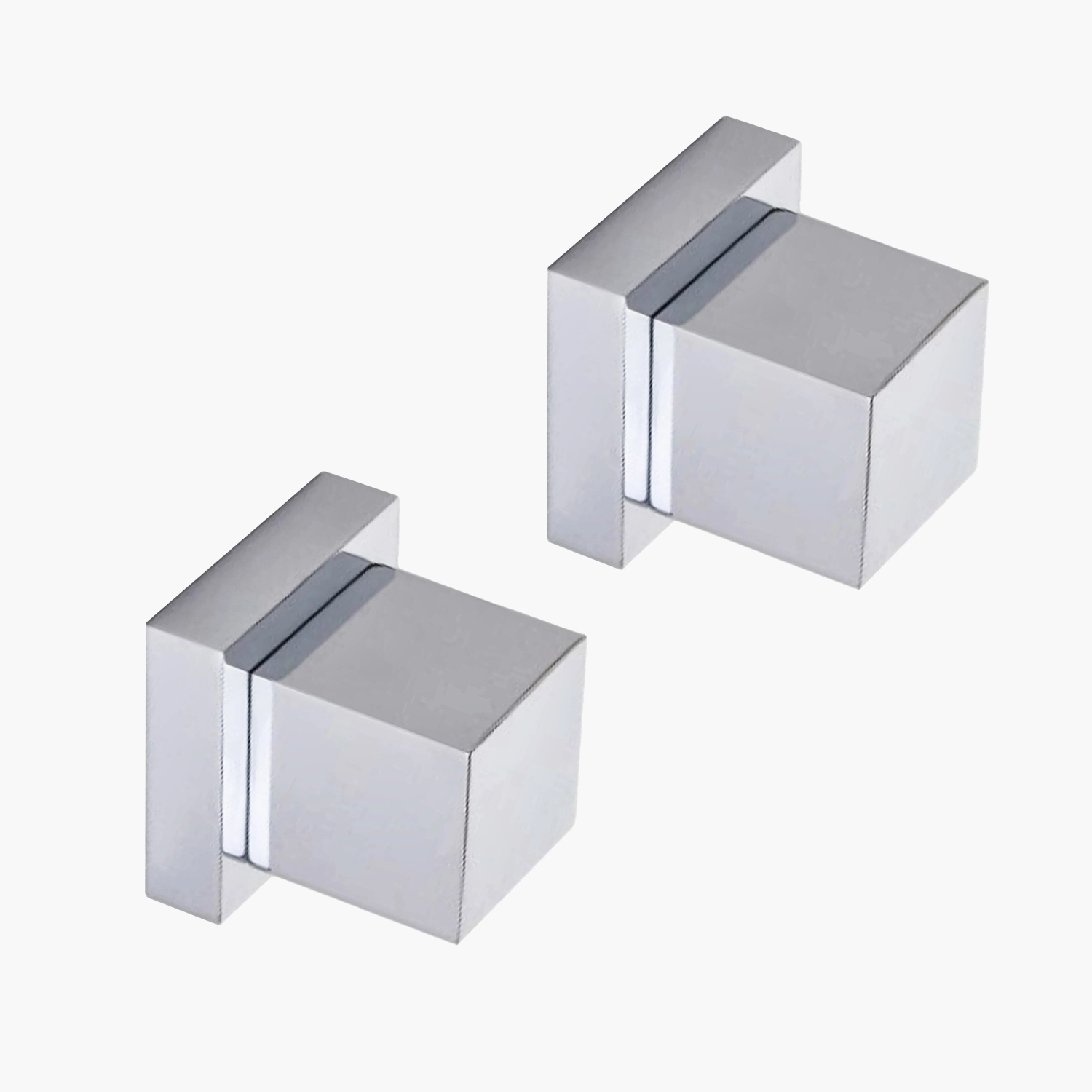 Js-517573 - Acabamento De Registro Em Metal - Kit 2 Unid- Square- Konnen - Cromado