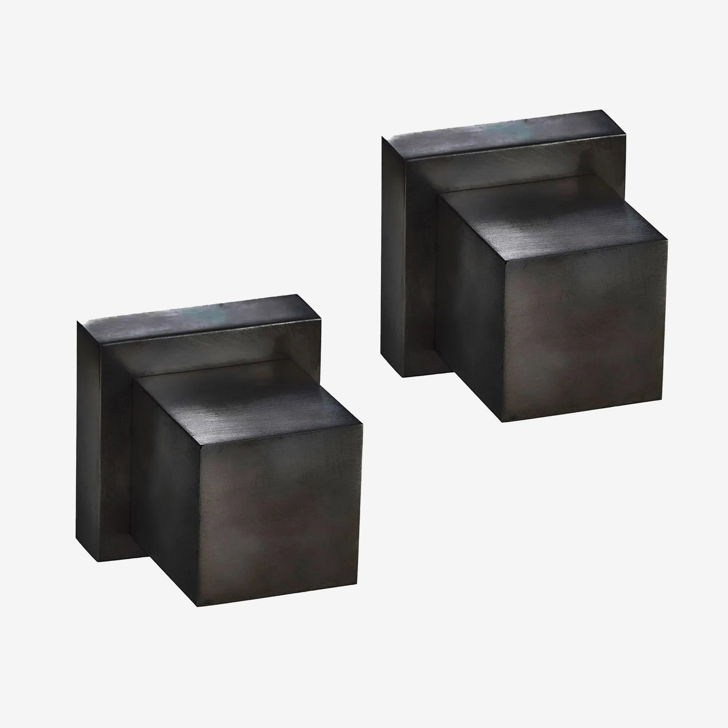 Js- 517573-b - Acabamento De Registro Em Metal -kit 2 Unid- Square- Konnen - Preto