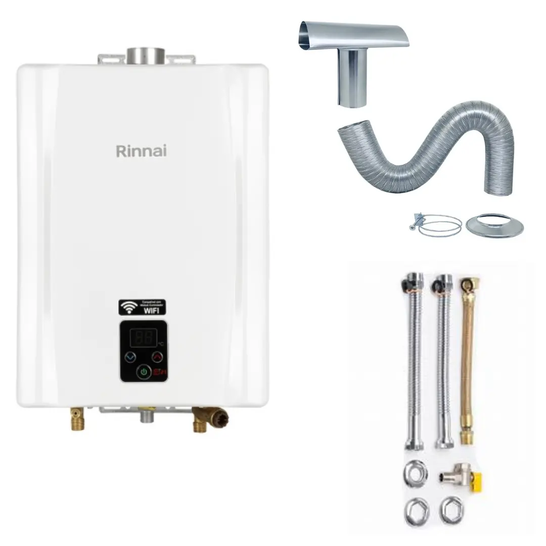 Aquecedor A Gás Rinnai E21 Litros + Kit Completo Branco Gás:gn