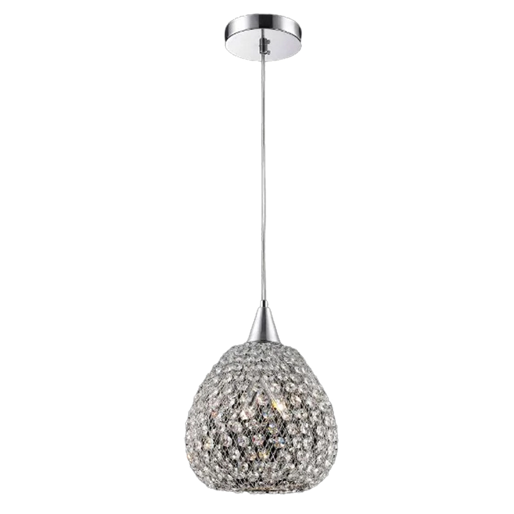 Pendente Cristais Cromado 26cm 2g9 Pe-032/2 Mais Luz