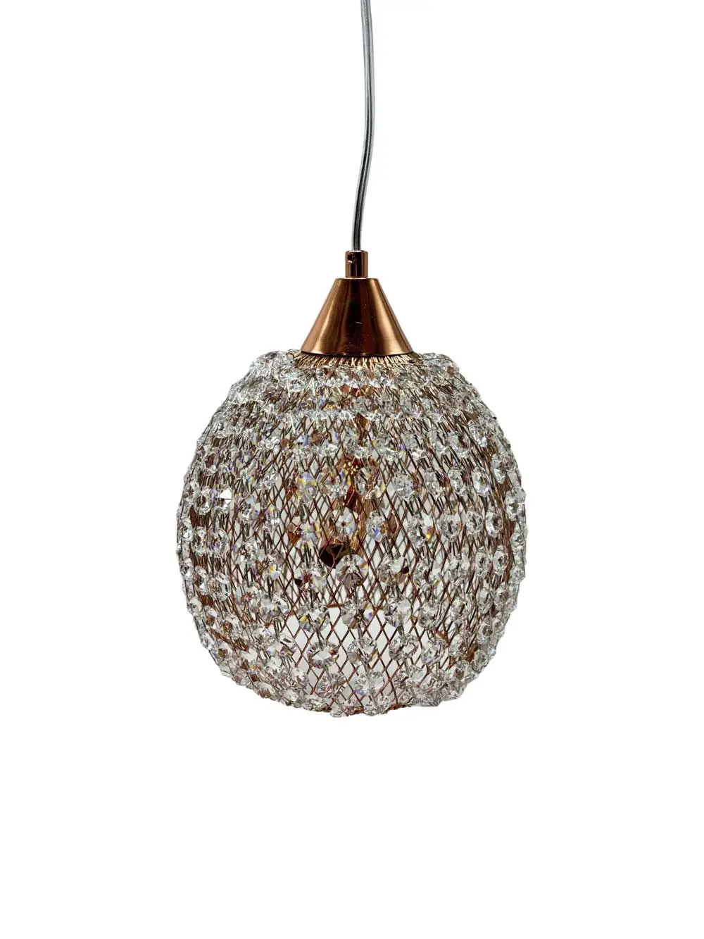 Pendente Cristais Ouro Rose 26cm 2g9 Pe-032/2 Mais Luz