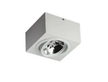 Plafon Ar111 Simples Quadrado Face Plana Branco 17x17x12cm