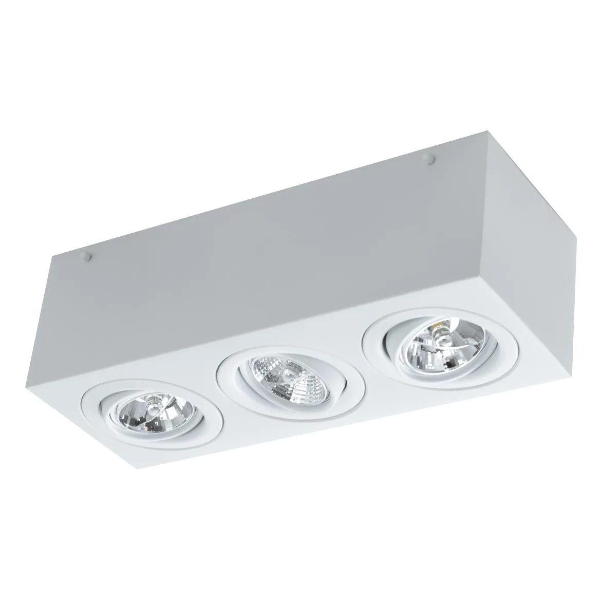 Plafon Spot Sobrepor Em Alumínio Branco P/ 3x Ar70 St2892