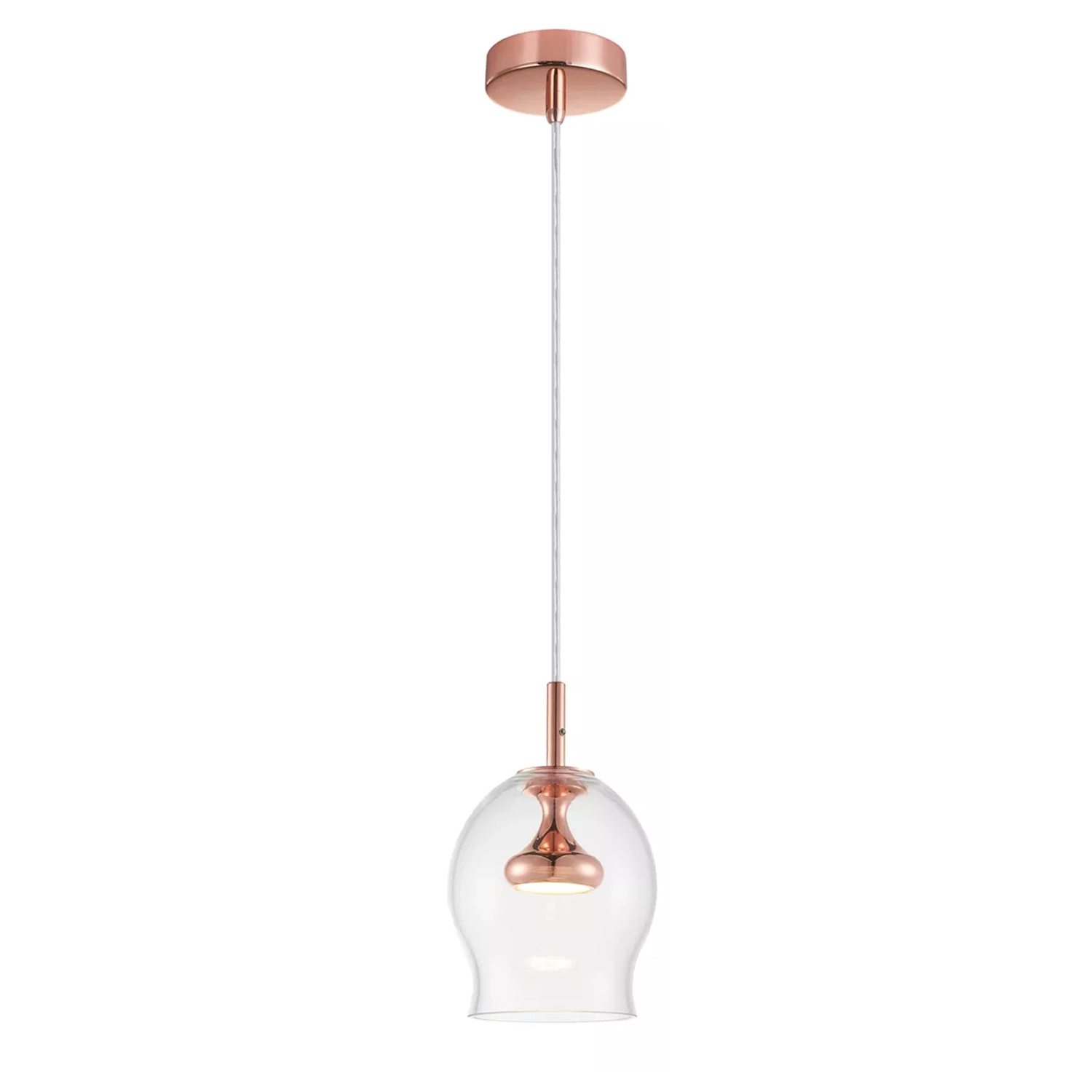 Pendente Clear Ouro Rose 30cm Led 7w 2700k Bivolt Pe-052/7.25 Mais Luz