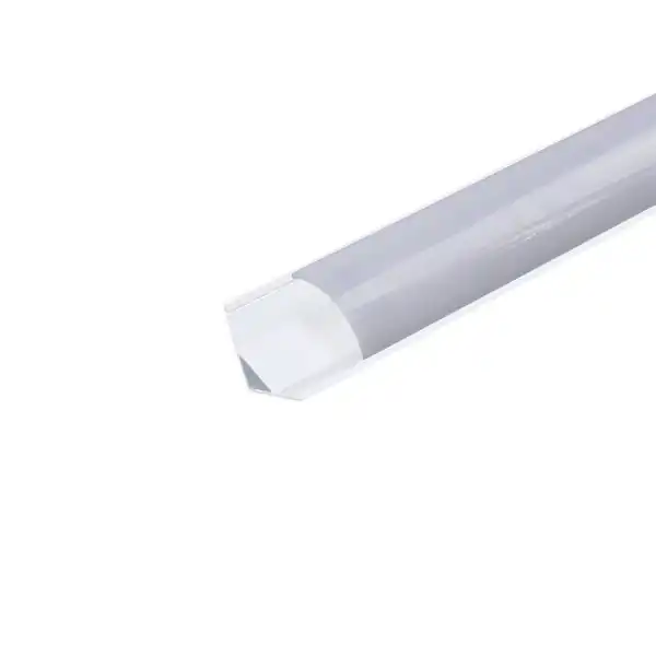Perfil Sobrepor Canto Para Fita Led 2 Metros Branco Difusor Leitoso