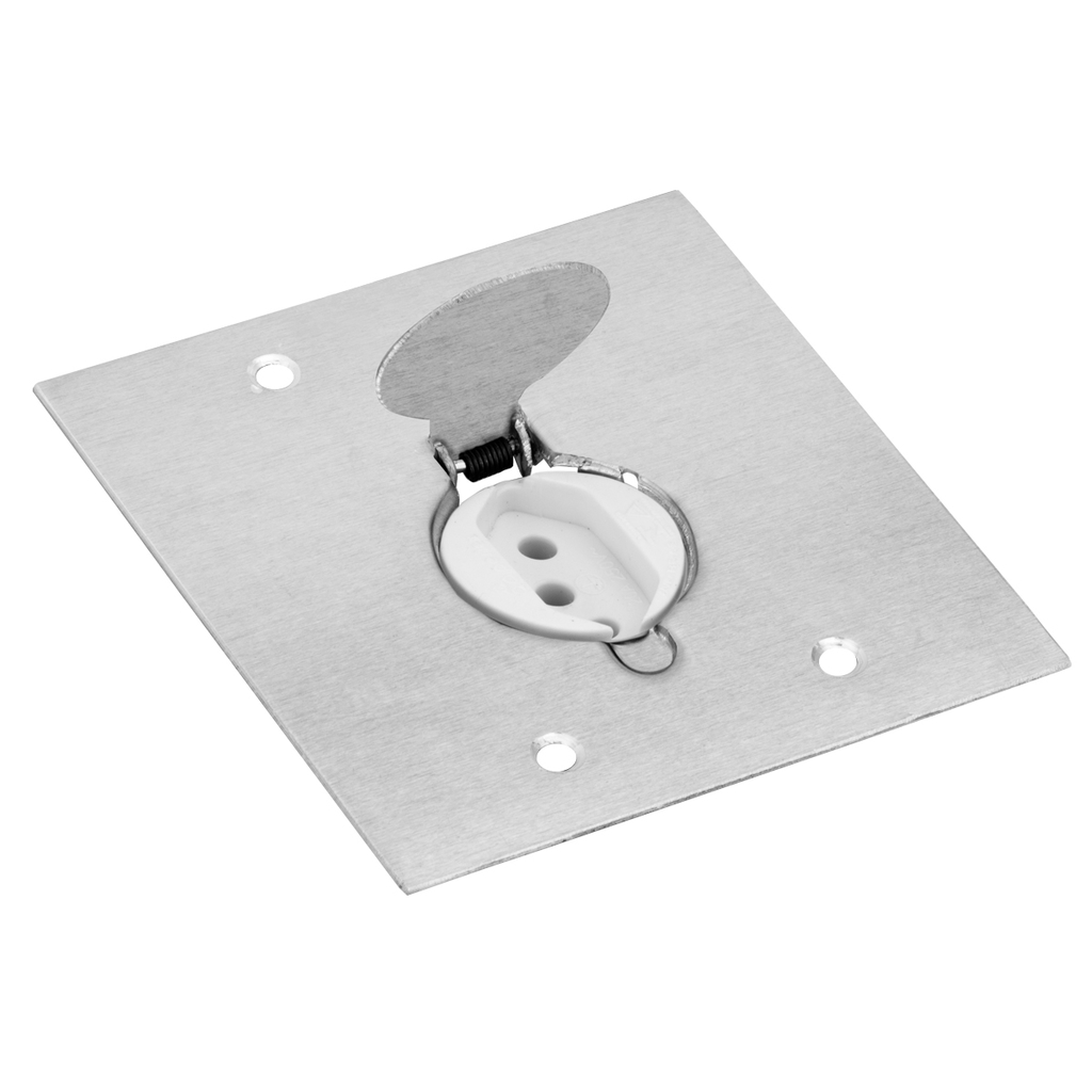 Conjunto 1 Tomada 10a Branca De Piso 4x4 – Alumínio – Tpa008