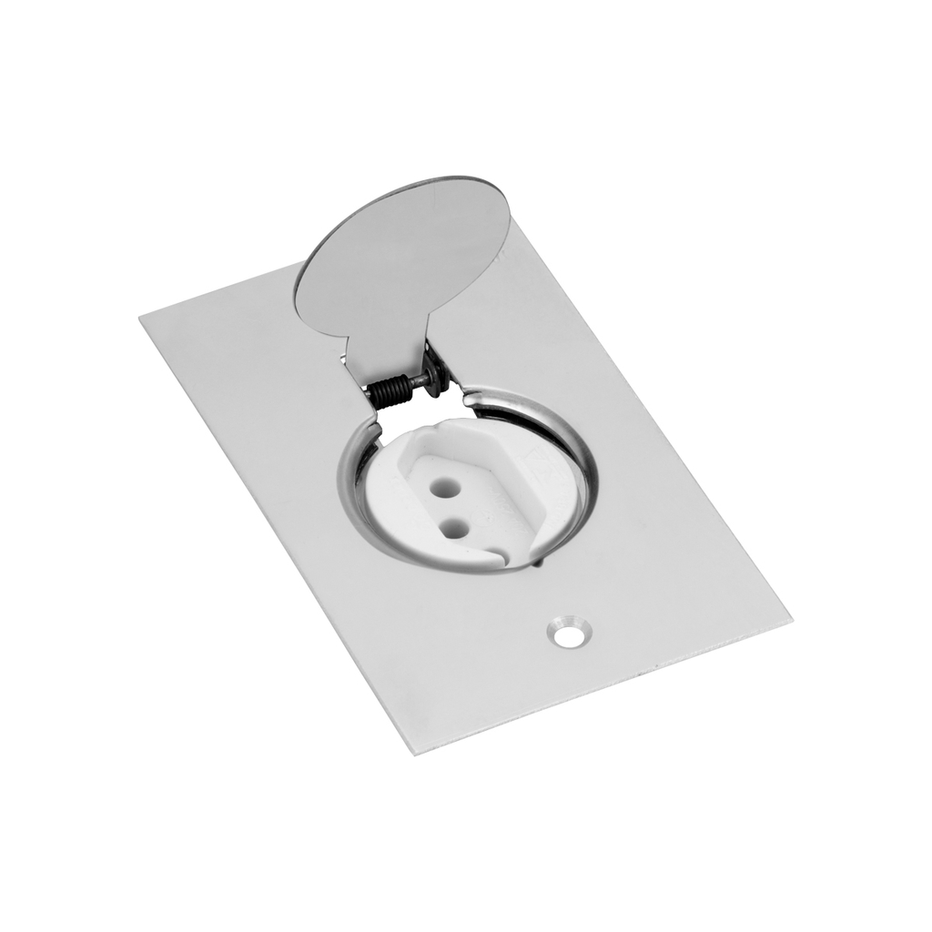 Conjunto 1 Tomada 20a Branca De Piso 4x2 – Inóx – Tpi003
