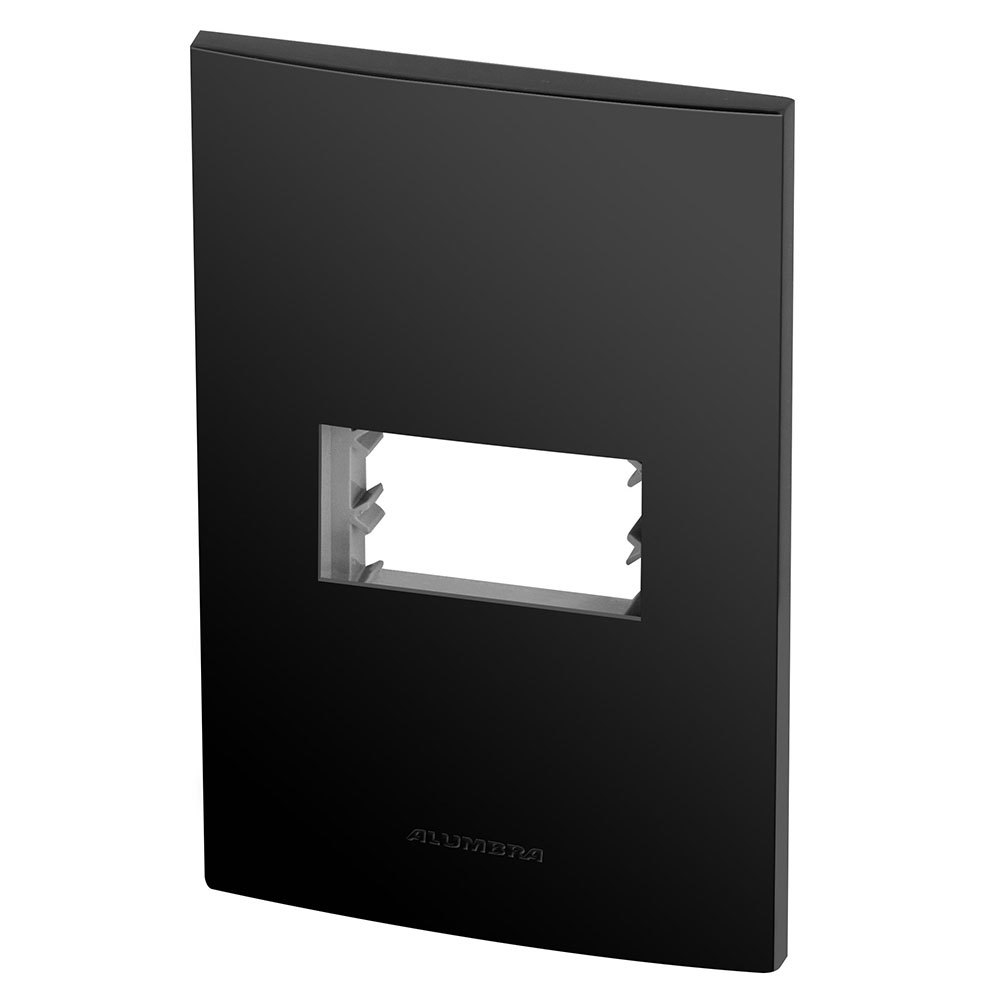 Placa 1 Módulo + Suporte 4x2 - Inova Preto Fosco - 85726
