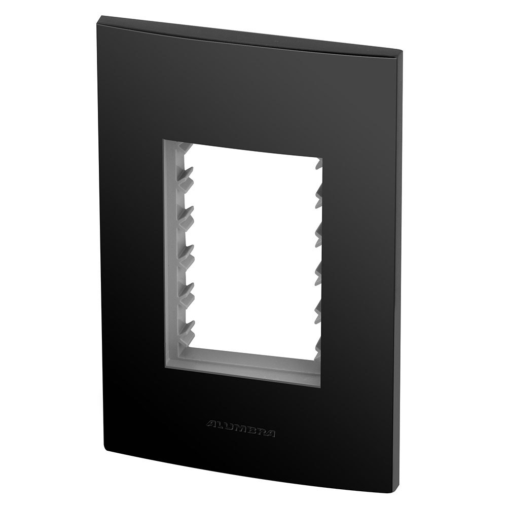 Placa 3 Módulos + Suporte 4x2 - Inova Preto Fosco - 85728