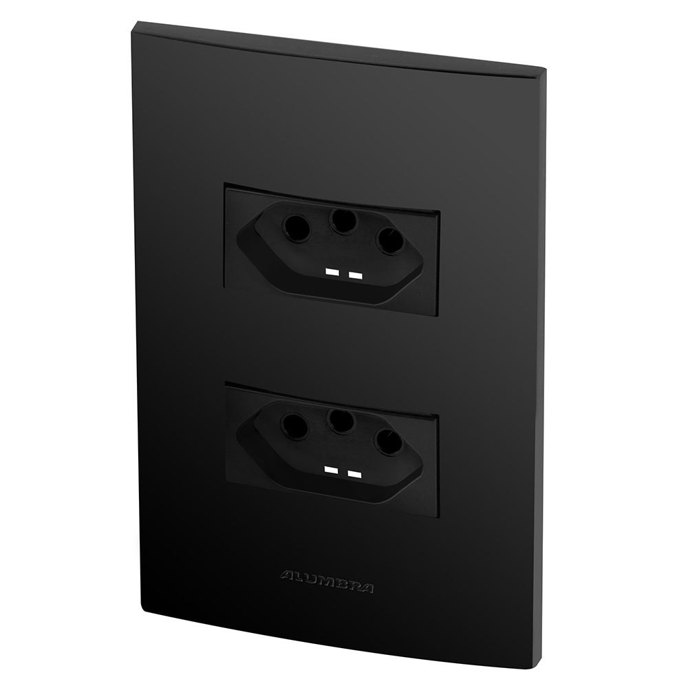 Conjunto 2 Tomadas 10a - Inova Preto Fosco - Apf05