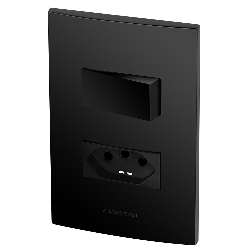 Conjunto 1 Paralelo + 1 Tomada 20a - Inova Preto Fosco - Apf13