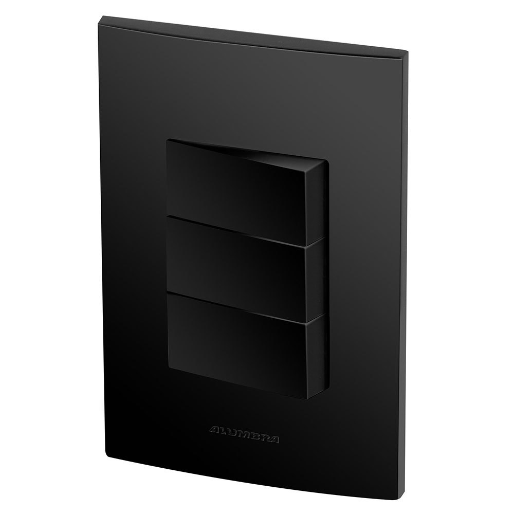 Conjunto 3 Interruptores Paralelos - Inova Preto Fosco - Apf21