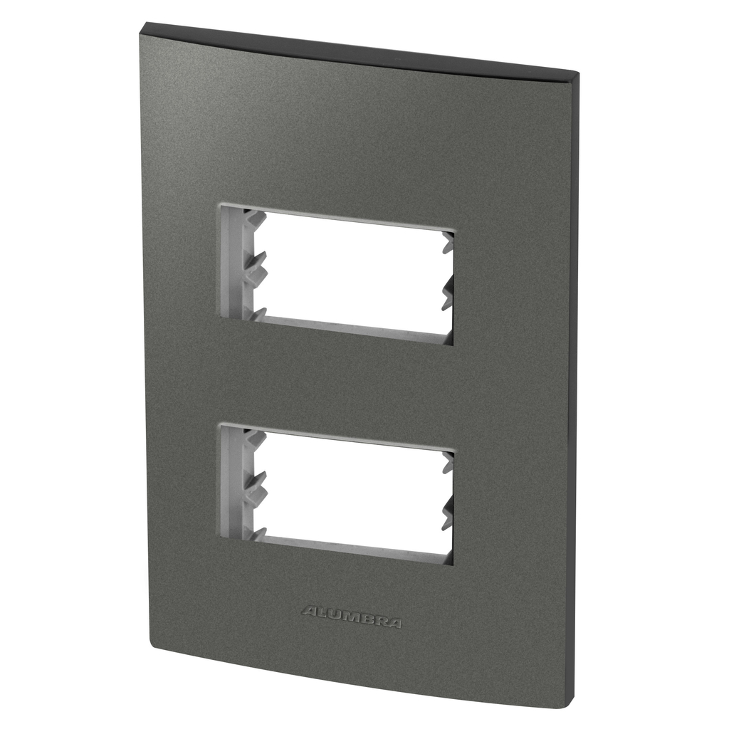 Placa 2 Módulos + Suporte 4x2 - Inova Grafite - 85477
