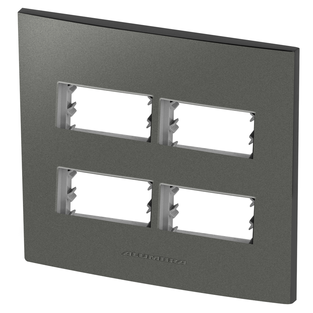 Placa 4 Módulos + Suporte 4x4 - Inova Grafite - 85481