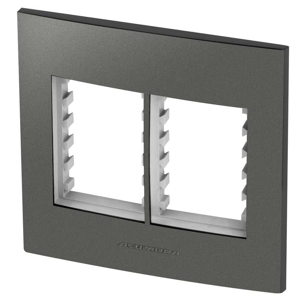 Placa 6 Módulos + Suporte 4x4 - Inova Grafite - 85482