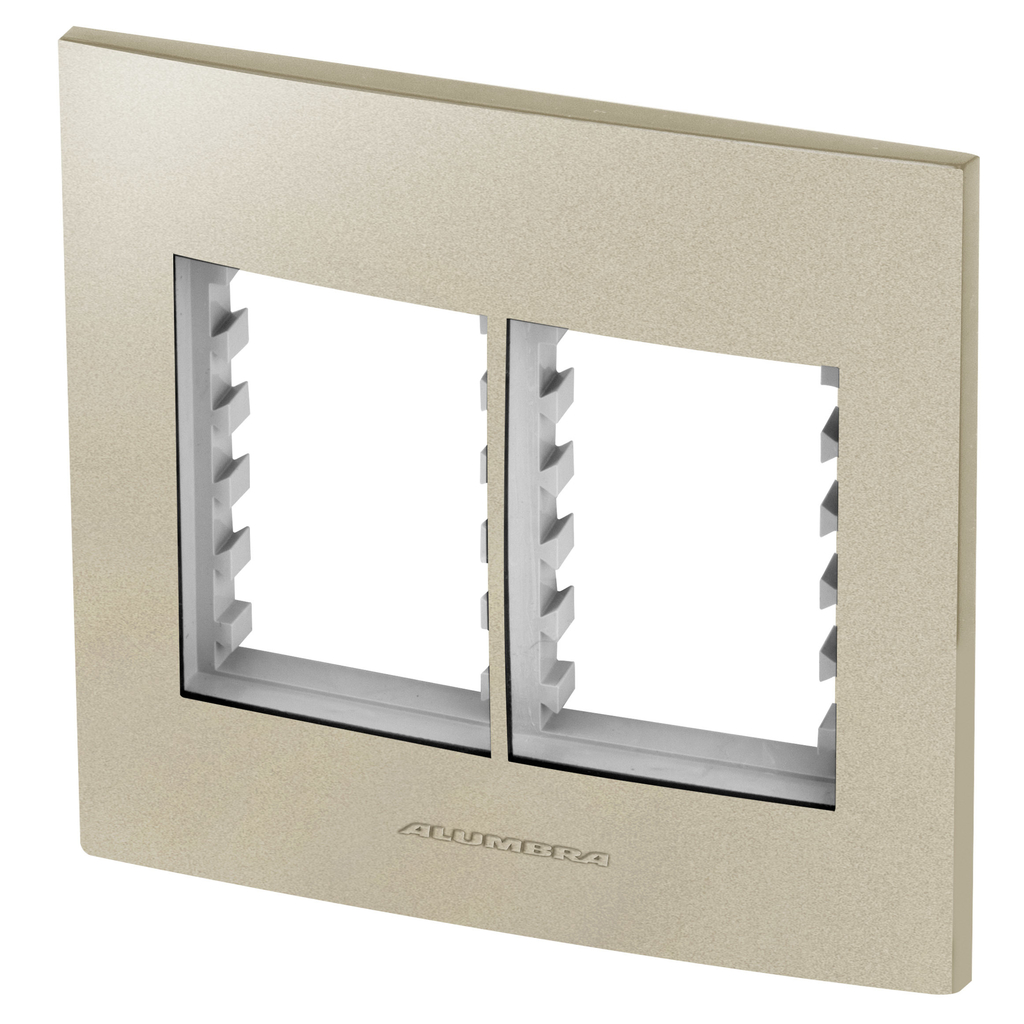 Placa 6 Módulos + Suporte 4x4 - Inova Champanhe - 85432